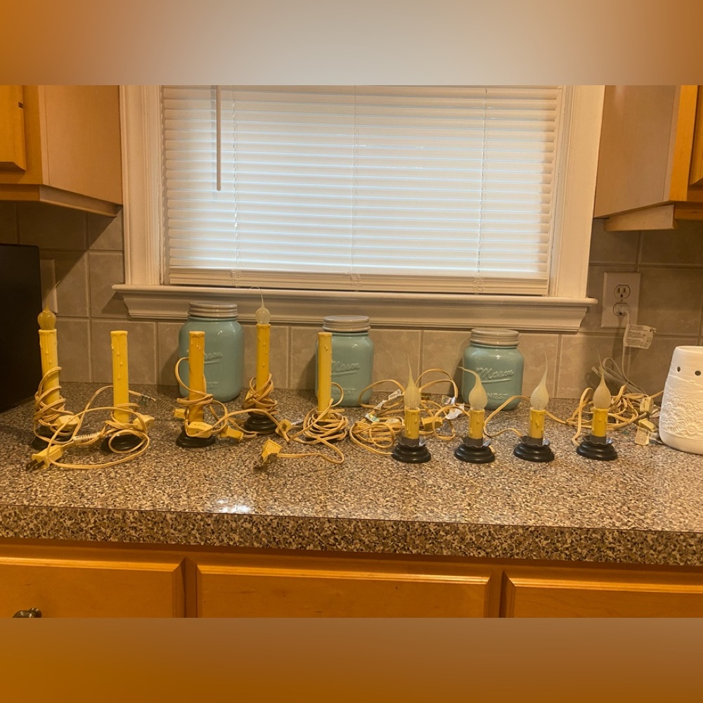 Vintage Christmas candle lamps bundle of 9